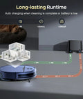 2 In 1 Robot Vacuum And Mop With WiFi And App Control, Ultra Slim Quiet Cleaner navigating and charging in a room setup.