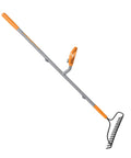 Strain-Reducing Steel Bow Rake With 16 Steel Tines And 54-Inch Handle, Ergonomic Second-Handle Design, Gray And Orange