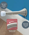 15 Pack Spring Door Stoppers For Bottom Of Door Heavy Duty Satin Nickel Finish Protect Walls From Dings Child And Pet Friendly Inside Doors With Rubber Bumper Tip And Easy Grip Design