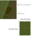 Beefy Weatherproof Canvas Tarp For Outdoors Highly Durable Waterproof Tarpaulin Shelter diagram, resin coating and canvas sides, 6.6 x 4.9 ft