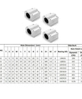 Four aluminum SCS6UU linear bearing blocks with 6 mm bore