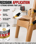Heavy Duty Contact Cement Adhesive With Brush For Wood Leather Rubber And Laminate Repairs Tough As Nails Neoprene Glue 4.16 Oz application on wood chair repair