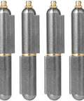4 Pack 4 Inch Heavy Duty Carbon Steel Weld On Hinges With Grease Fitting Beefy Bullet Barrel Design for gates and trailers.