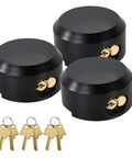 Three Pack Puck Locks for Trailers Keyed Alike 2-7/8 Inch Hidden Shackle Padlocks Heavy Duty Solid Steel Locks With Six Keys