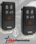 Drop In Replacement Key Fob For Volvo S60 S80 V60 V70 XC60 XC70 Keyless Entry Smart Remote 5 Button KR55WK49264 Set Of 2