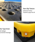 Close-up of Heavy Duty Two Drum Spill Pallet With Leakproof Polyethylene Drain Pan Tray showing non-slip texture and nut type drain.
