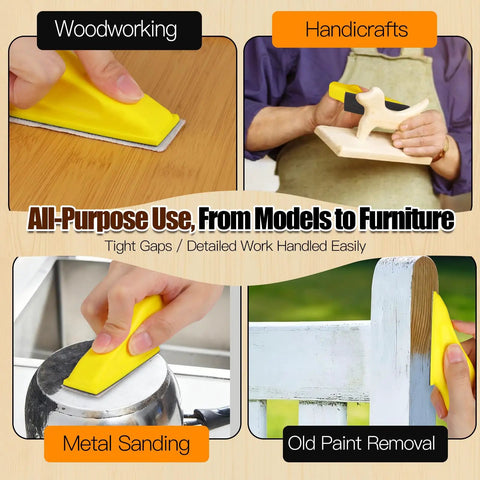 Pro Grade Micro Detail Sander Kit used for woodworking, handicrafts, metal sanding, and old paint removal in various projects