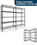 Built Like A Tank 5 Tier Adjustable Metal Shelving Unit Heavy Duty Wire Storage Rack 70.5" tall 59" wide for kitchen garage office.