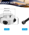 Bore 16mm Double Split Shaft Collar 35mm Outer Diameter 12mm Thickness Aluminum Alloy Locking Collar Clamp With Set Screws