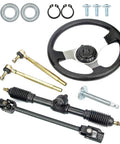 Steering Wheel and Rack Pinion Kit for 110cc Go Karts ATVs Buggy Quads, 300mm wheel, 320mm adjustable shaft, durable tie rod end