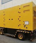 Silent Backup Generator Set Heavy Duty Power Supply Super Quiet Operation For Home Office And Light Commercial Use, mobile unit, yellow exterior.