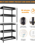 14 Inch Deep 36 Inch Wide 5 Tier Heavy Duty Steel Shelving Rack For Industrial Garage Storage Pantry Warehouse Kitchen Basement Adjustable Ultra Durable And Wobble Free Supports Up To 2500 Lbs Total Load assembly components.