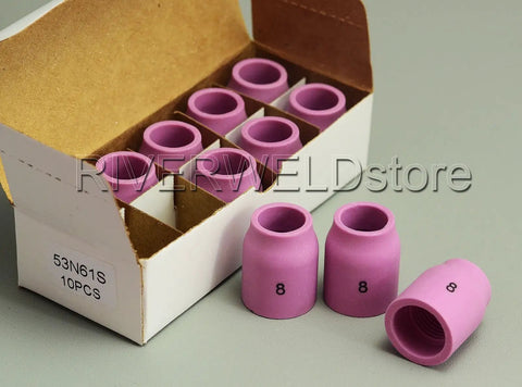Gas Lens Pro Grade Alumina Nozzle Ceramic Cups 53N61S 8 gauge half inch 12.5 millimeters pack of 10 for TIG welding torches