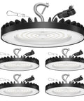 4 Pack LED Hella Bright High Bay Lights 250W 35000 Lumens 5000K Daylight ETL Listed With 5 Foot Cable US Hook IP65 Waterproof