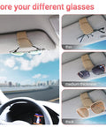 Nifty Beige Sunglass Holder For Car Sun Visor That Snaps Right On To Keep Your Shades Tickets And Spare Cash Securely Stowed During Daily Commutes Or Weekend Road Trips Always, showing different glass thicknesses.