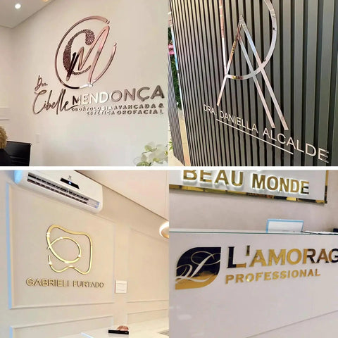 Bold Custom Acrylic Sign With Large 3D Laser Cut Logo Salon Spa Storefront Wall Decor