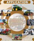 Diagram showing applications of 1-1/2 Inch Bore Spherical Insert Bearing with Locking Collar, depicting farm gear and machinery use.