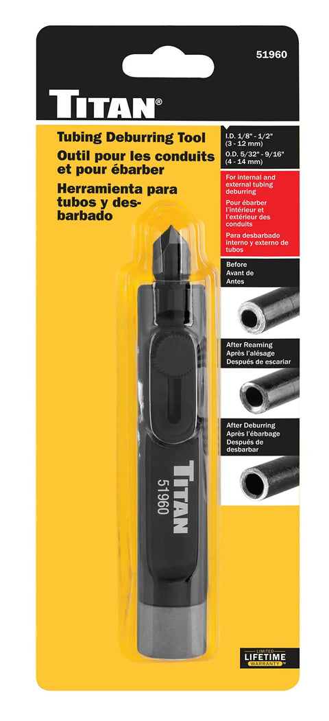 Internal and External Tubing Deburring Tool for Brake Lines and Fuel Lines in retail packaging