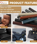 Leather Repair Patch Kit Self Adhesive 17x79 Inch Large Vinyl Patch Tape shown with color options for various furniture uses.