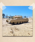 RC British Crusader Tank 1/16 Scale With Metal Upgrades And 2.4G Infrared Battle on sandy terrain outdoors