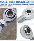 Durable 3/8-24 RH Rod End Bearing Kit Heim Joint With Chromoly C1045 Steel For Heavy Duty Linkage High Strength Fatigue Resistant Ready For Extreme Shock Load Applications installed with jam nut