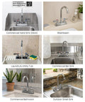 Heavy Duty Commercial Gooseneck Faucet Deck Mount Two Handle Solid Brass Build Chrome Finish Rust Resistant Kitchen Bath Sink Fixture Built Different For The Long Haul in various sinks.