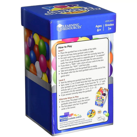 Packaging of Gumball Themed Addition And Subtraction Math Game With Flash Cards And Hands On Manipulatives For Classroom Use