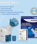 All In One Steam Inhaler And Facial Steamer For Respiratory Relief From Sinus Pressure, includes box and instruction manual