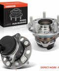 Beefed Up Two Rear Wheel Bearing And Hub Assemblies With ABS And Five Lug For Hyundai Elantra N 2022 2023 Kona N 2022 2023 Sonata 2020 2023 And Kia K5 2021 2023 High Load Capacity Wheel Hub Replacement shown with packaging.
