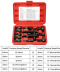 Universal Internal Bearing Puller Tool Kit Fits Motorcycles Cars Bikes 8mm To 29mm Range With Secure Non Slip Grip For Removal Of Bearings For Mechanics Or Diy Guys Who Get Job Done Fast Without Hassle Using Quality Gear That Holds Firm. Red case with 10 steel puller pieces