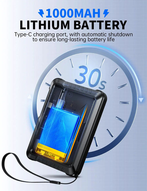 Dope 2 In 1 Handheld Oscilloscope And DDS Signal Generator Portable shown with 1000mAh lithium battery and charging port