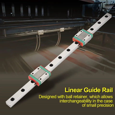 Compact Linear Guide Rail Kit 300mm With Two MGN12B Slide Blocks For Precise Motion In Small Shop Automation Projects shown