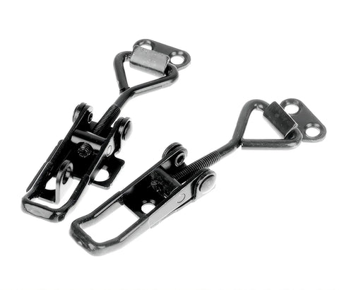 Black Toggle Latch Catch Clamp For Cabinets And Sliding Doors, Adjustable Lever Lock Hasp, 2 Or 4 Pack, Easy Install, Heavy Duty Zinc Plated Iron With Screws Included, Home Furniture Hardware, 90x27mm