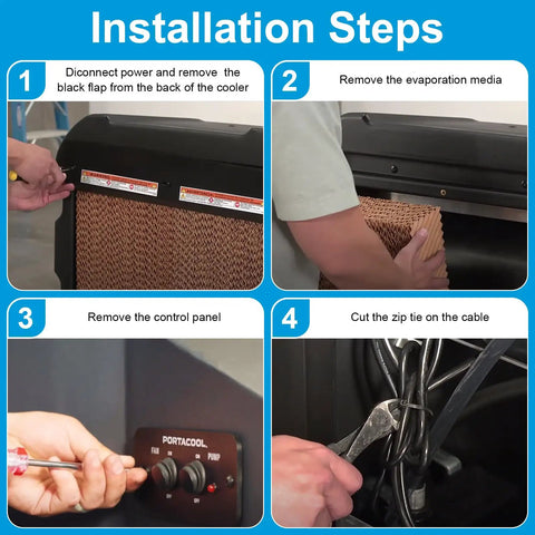 Installation steps for Replacement Water Pump For Cyclone 110 120 And 130 Portable Evaporative Coolers Durable ABS Housings