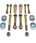 Beefy Front Control Arm Bolt Kit For 1997-2006 Jeep Wrangler TJ And LJ Upper And Lower Frame Side Hardware With 6 10.9 Grade Flange Bolts And Prevailing Torque Nuts Flag Nut Style Cam Bolt Delete Zinc Plated: bolts, nuts, and cam delete plates