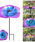Bee Watering Station 1 Pack Bird Bath And Butterfly Cup With Flower Design Weather Resistant Metal Stakes For Outdoor Garden Yard Decor Purple Perfect For Attracting Bees And Butterflies With No Fuss Easy Setup.