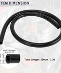 Universal Silicone Vacuum Hose For Automotive Use High Temperature 3.3 Ft Long 12mm ID 3mm Wall Thickness 18mm OD 130 PSI Max