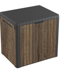 Backyard Must-Have Everwood 30 Gallon Resin Outdoor Storage Box And Patio Side Table For Pool And Garden Accessories Walnut Finish