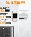 Keep Your Gear Chill And Protected From Rogue Power Spikes With This Adjustable Over And Under Voltage Protector Smart Circuit Breaker 110 To 230 Volt Ac 2P 63A Snappy Setup Done Right display showing voltage settings and electric current ranges.