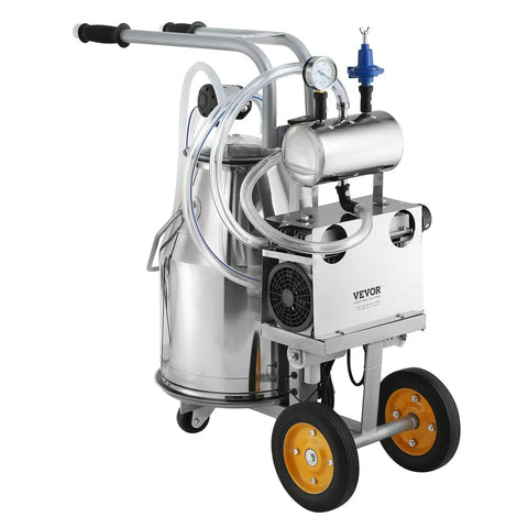Hands Free Goat Milking Machine With 12 L Stainless Steel Bucket, 550W Electric Pulsation Vacuum Milker, and silicone tubes
