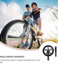 Single Ring Bike Crankset Kit For Single Speed Mountain And Fixed Gear Track Bikes With Beefy Metal Sprocket Tooth Plate