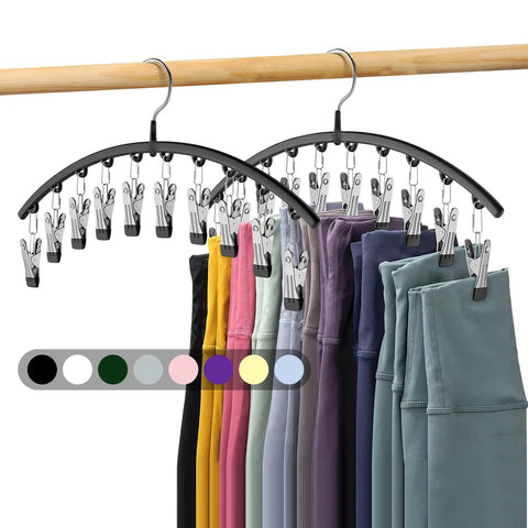 Premium Black Metal Legging Organizer Holds Twenty Yoga Pants With Strong Clips Space Saving Closet Rack For College Dorms And Apartments Go To Closet Glow Up