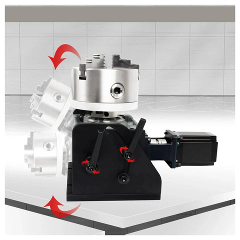 CNC Rotary Table Positioner With Speed Control Foot Pedal Controller For Fourth Axis Seam Welding, showcasing smooth rotation mechanism.