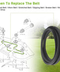 Heavy Duty Replacement V Belt For Mower Deck 5/8 By 139 Inches displayed with mower deck parts diagram.