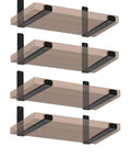 Matte Black J Lip Wall Shelf Brackets Hella Sturdy 8 Pack Industrial Rustic Farmhouse Floating Shelf Supports With All Hardware DIY installed shelves.
