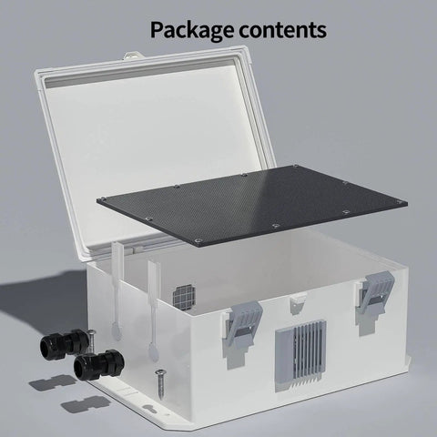 Rugged Outdoor Electrical Junction Box With Waterproof ABS Enclosure, Hinged Cover, and Internal Mounting Panel, Open View