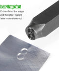 Pro Grade Metal Stamping Kit With 36 Stamps Including A To Z 0 To 8 And Ampersand Symbol Twelve Point Five Millimeter Size CNC imprint