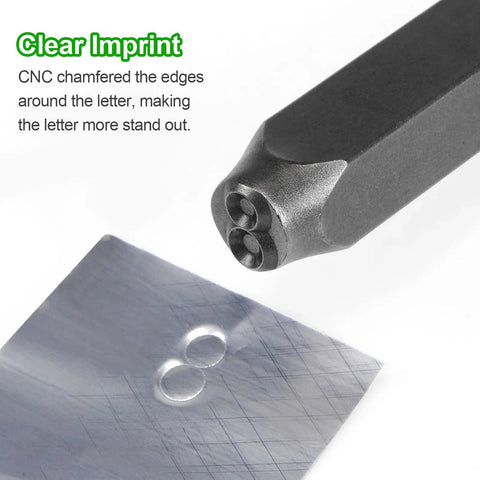 Pro Grade Metal Stamping Kit With 36 Stamps Including A To Z 0 To 8 And Ampersand Symbol Twelve Point Five Millimeter Size CNC imprint