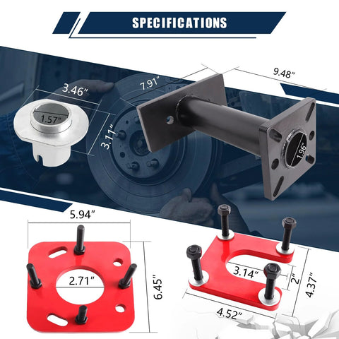 Rear Axle Bearing Puller And Installer Set With ABS Tone Ring Tool Kit For Toyota Pickup with dimensions and components