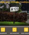 Solar Address Sign With Bright LEDs For Outdoors Four Digit Address Plaque Weatherproof in rainy garden